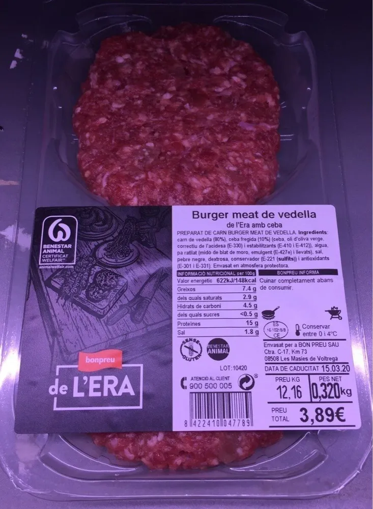 Burguer meat de vedella