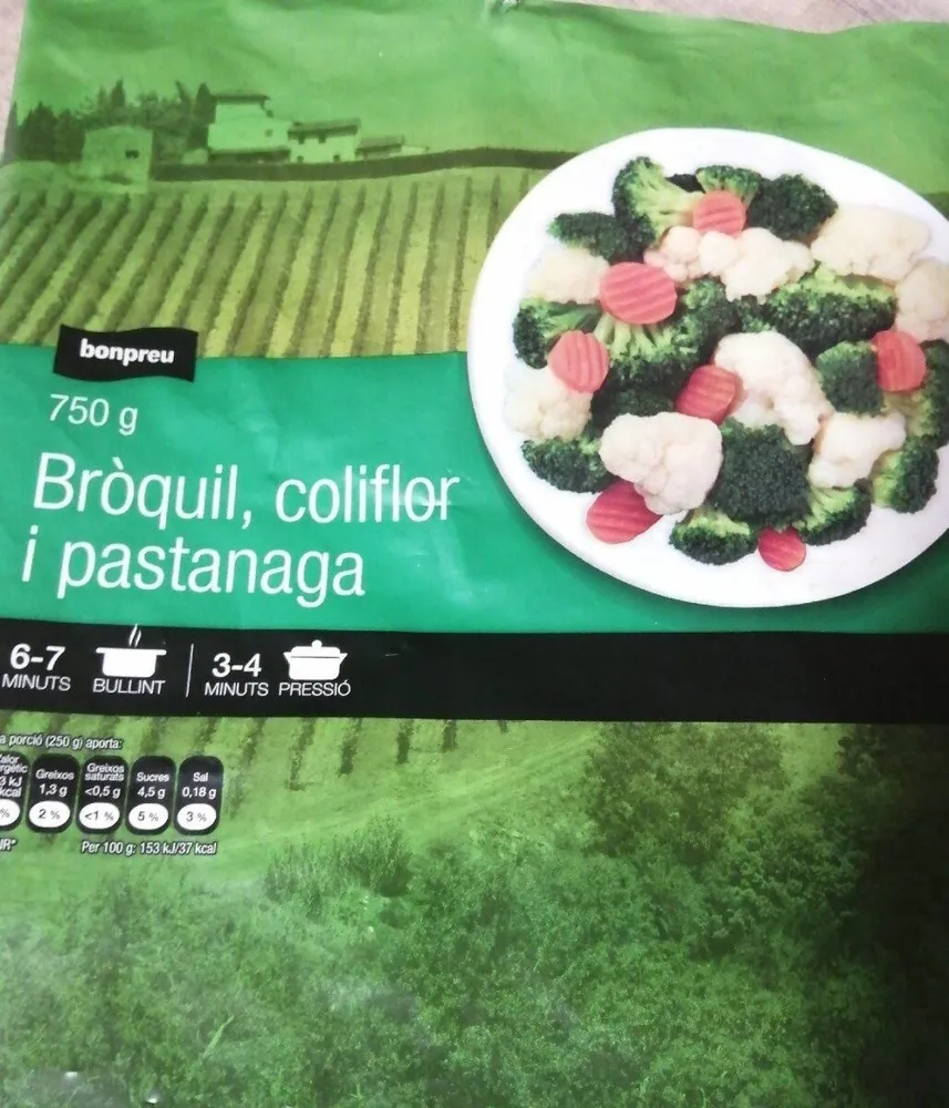 Bròquil, coliflor i pastanaga