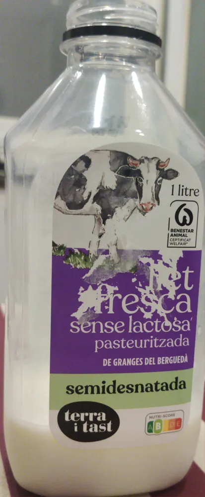 Llet fresca sense lactosa pasteurizada (semidesnatada)