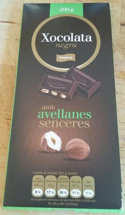 Xocolata negra avellana