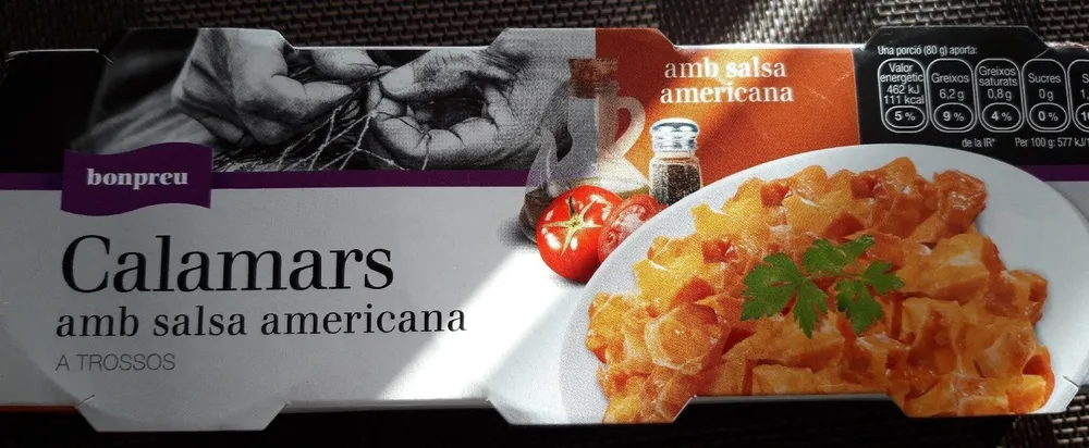 Calamars amb salsa americana