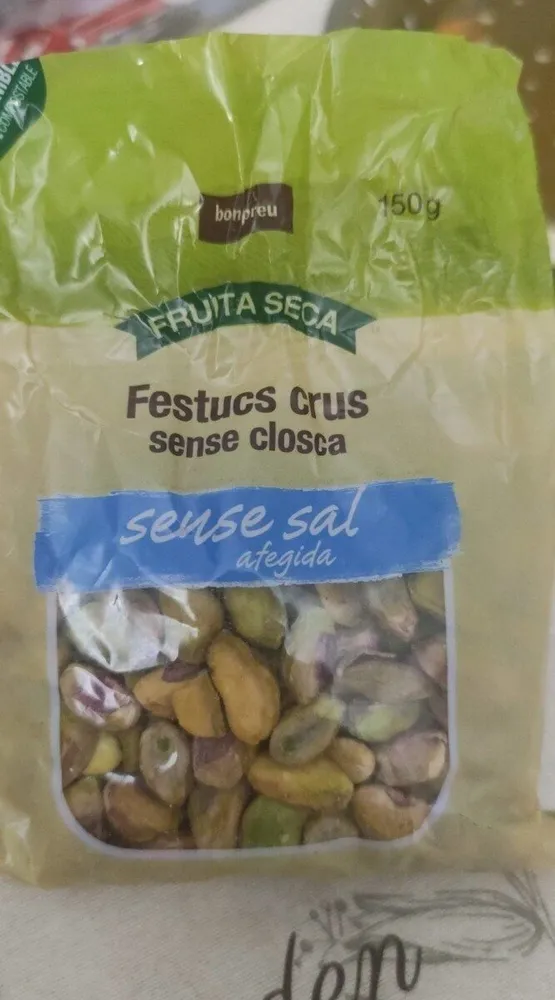 Pistachos sin piel crudo sin sal añadida