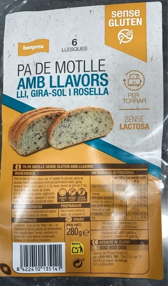 Pa de motlle amb llavors lli, girasol i rosella