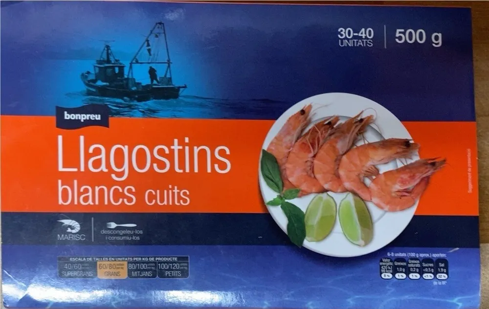 Llagostins blancs cuits