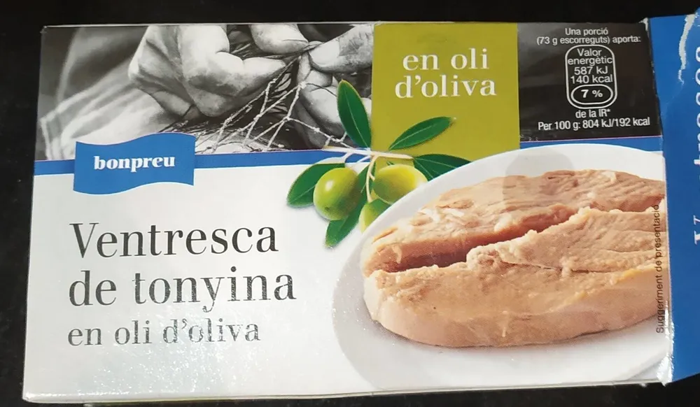 Ventresca de tonyina en oli d'oliva