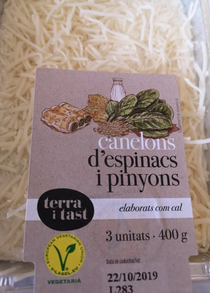 Canelones espinacas