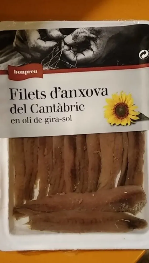 Filets d'anxova del Cantàbric en oli de gira-sol
