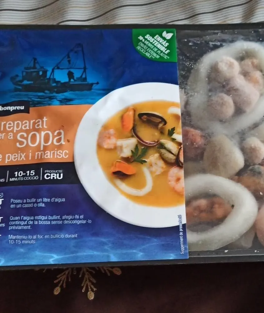Preparat per a sopa de peix I marisc ultracongelat