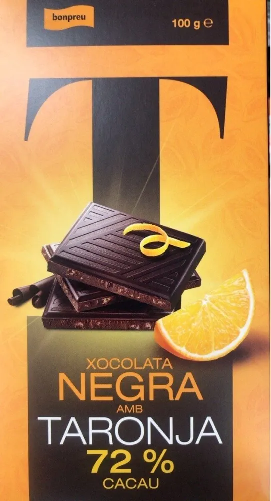Xocolata negra amb taronja 72% cacau