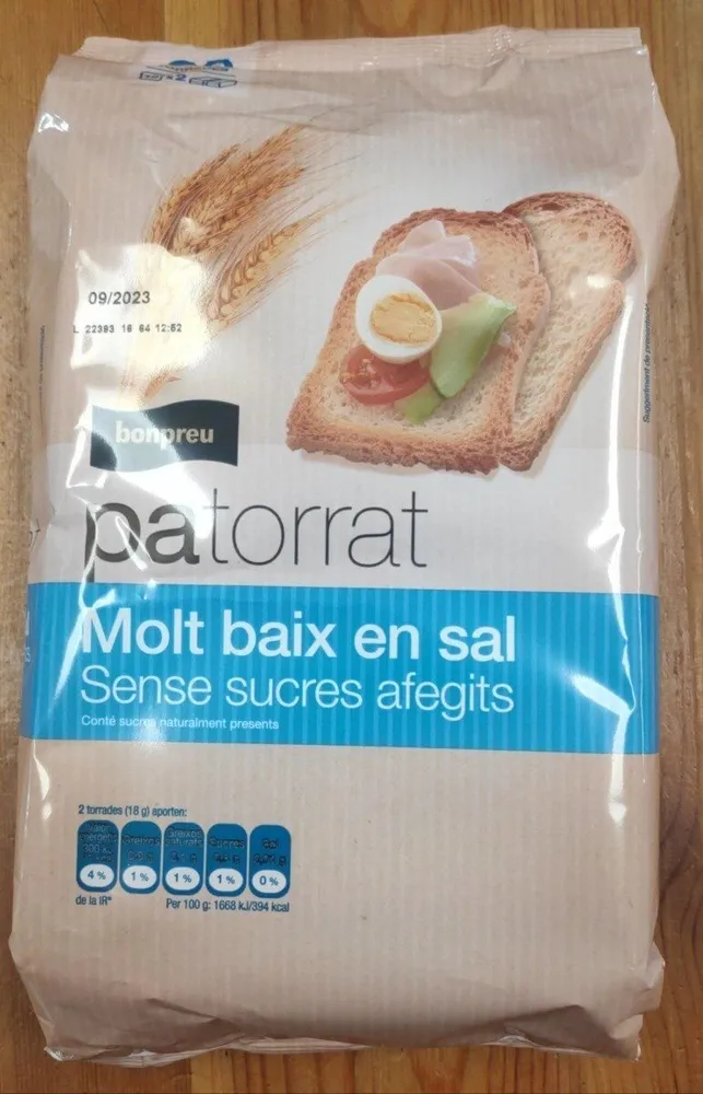 Pa Torrat Molt Baix en Sal