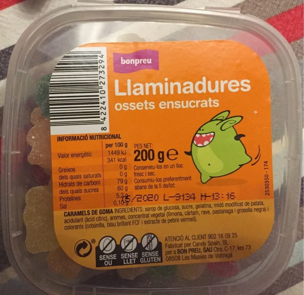 Llaminadures ossets ensucrats