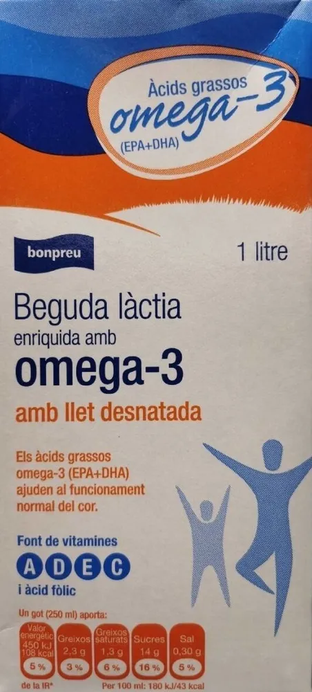 Beguda làctia omega-3