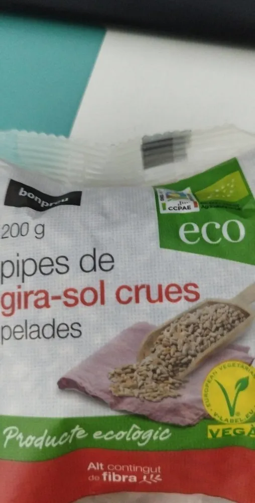 Pipes de gira-sol crues pelades