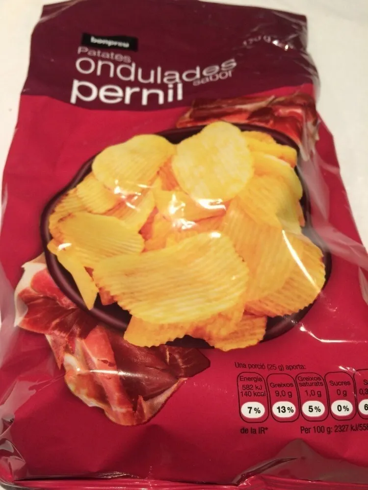 Patatas onduladas al jamon