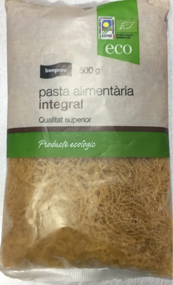 Pasta alimentaria integral