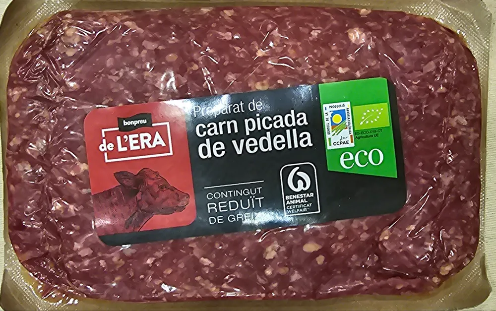 Carne picada de ternera ecológica