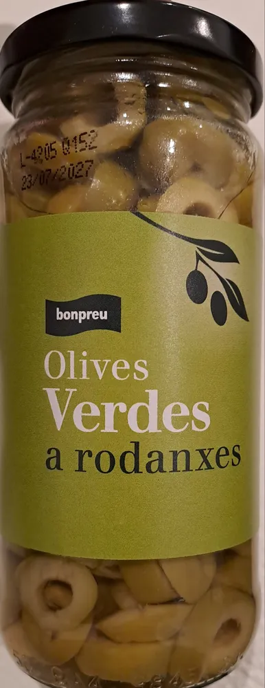 Olives verdes a rodanxes