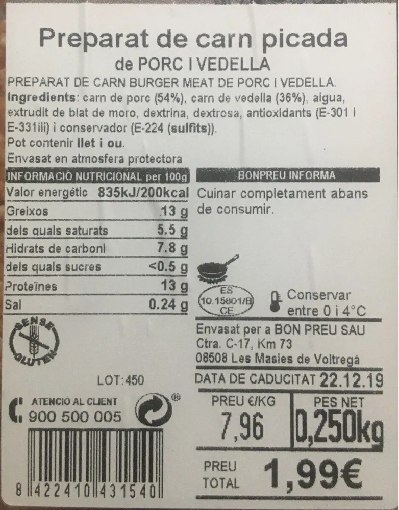 Preparado de carne