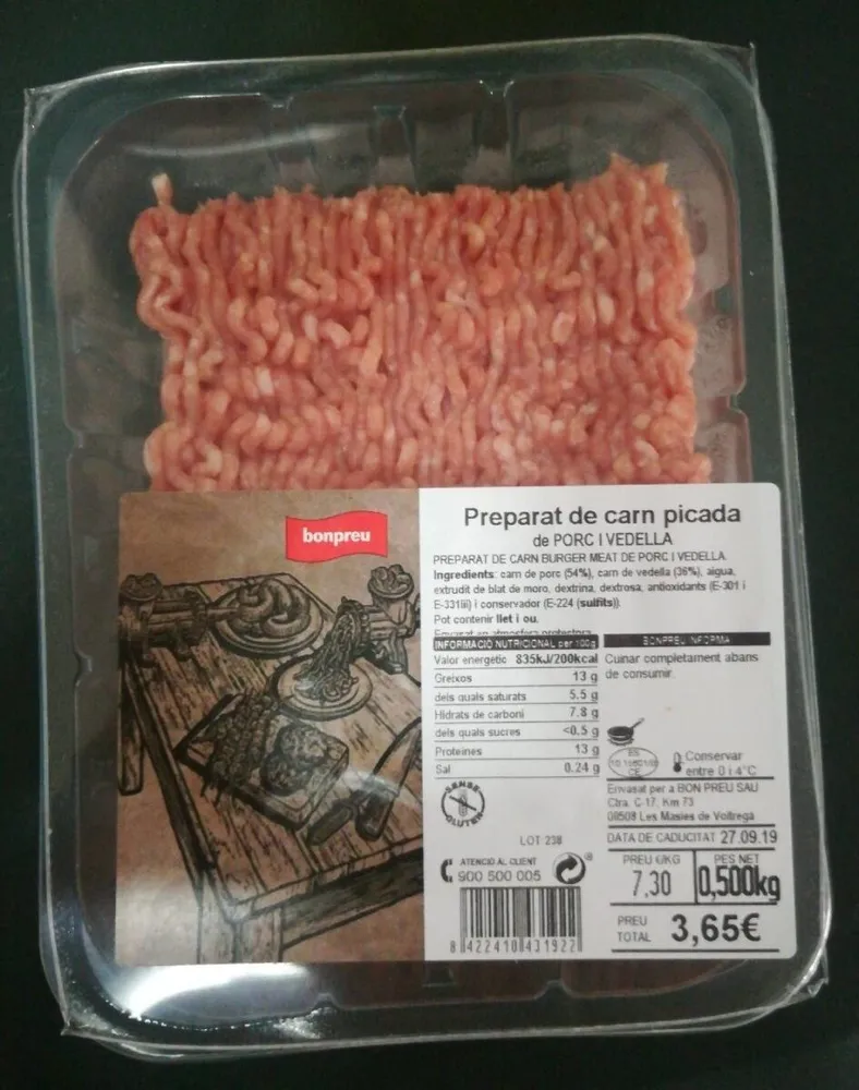 Preparat de carn picada
