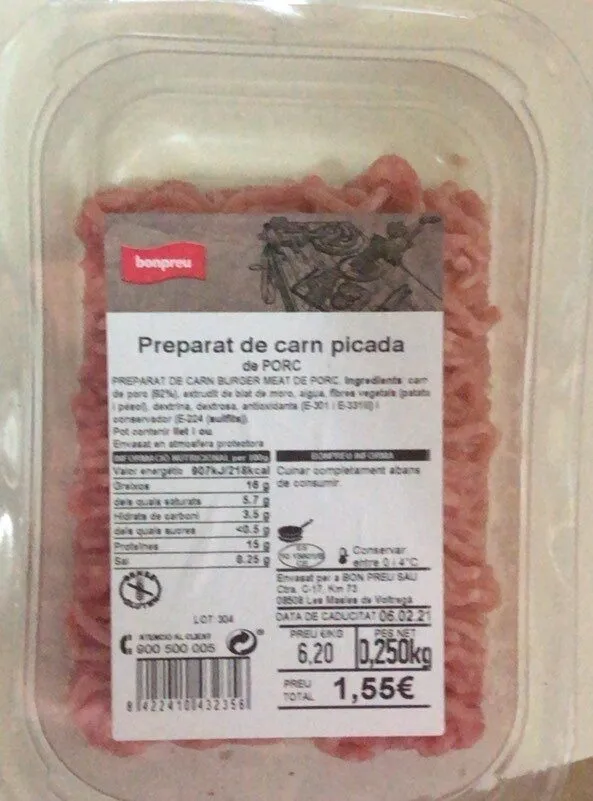 Carne picada de cerdo