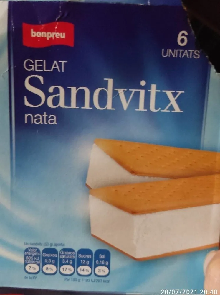 Gelat sandvitx nata