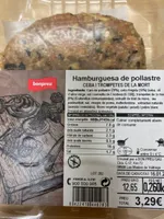 Hamburguesa de pollo con cebolla y trompetas de la muerte