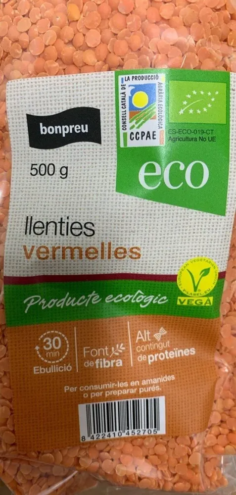 Lenteja roja 500gr