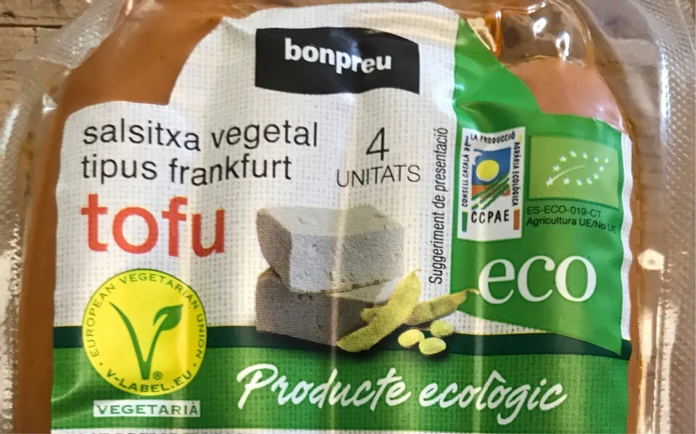 Salsicha vegetal tipo frankfurt
