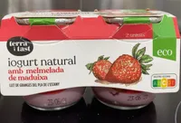 Iogurt natural con mermelada de fresas