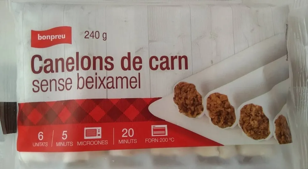 Canelons de carn sense beixamel