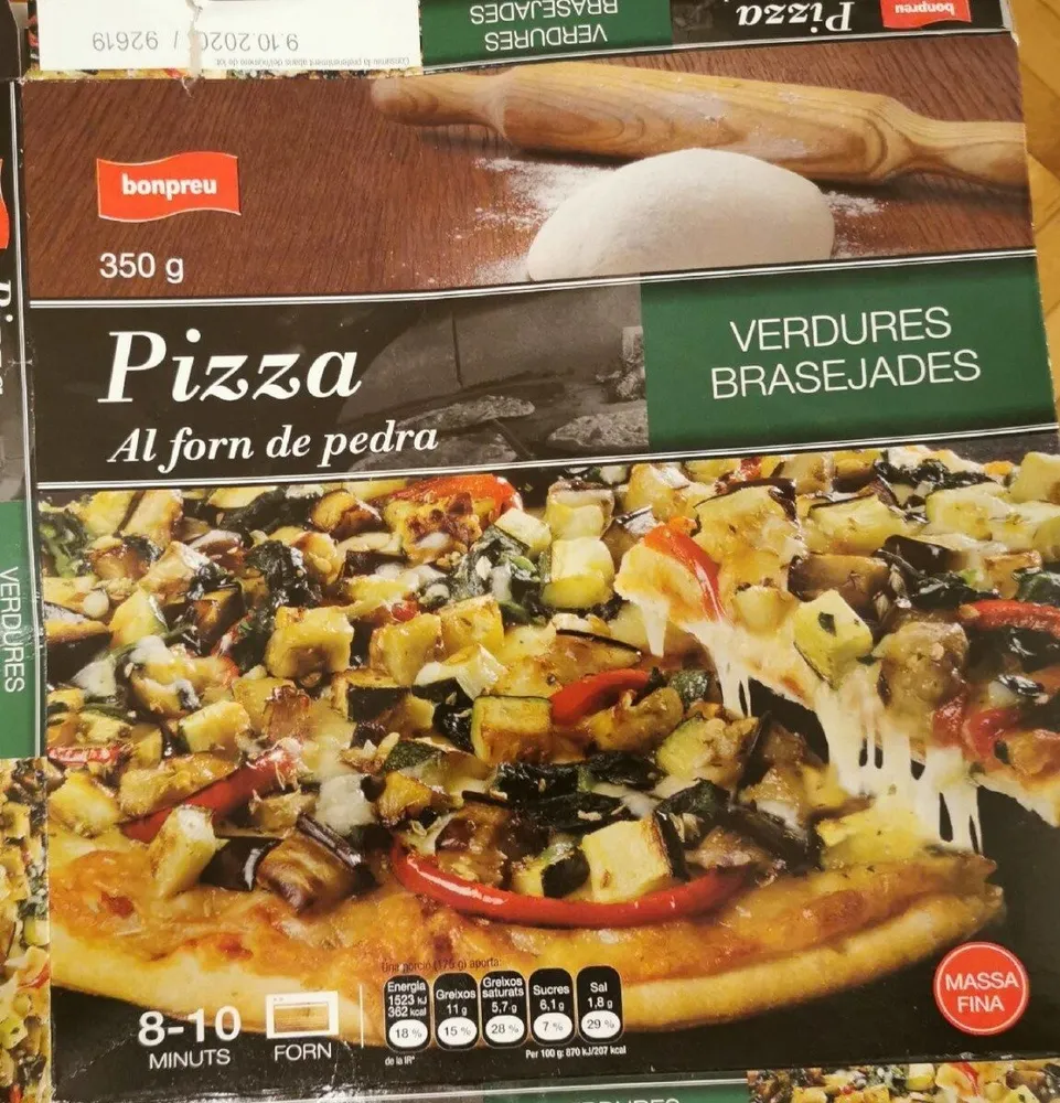 Pizza al horno de piedra verduras
