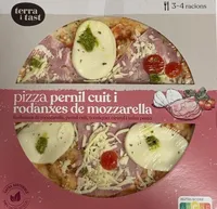 Pizza pernil cuit i rodanxes de mozzarella