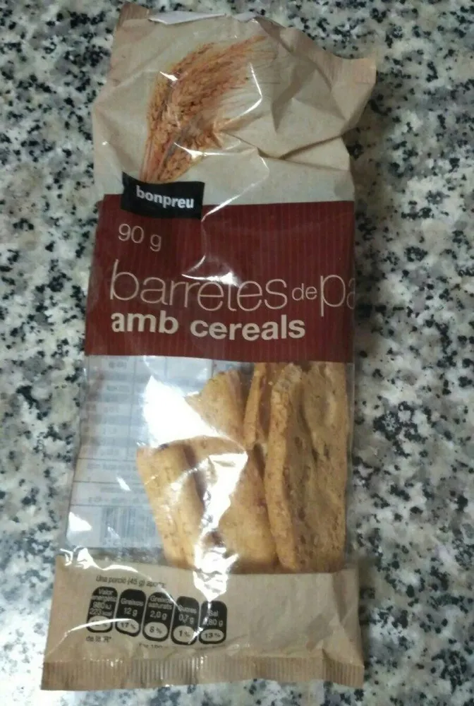 Barretes de pa amb cereals