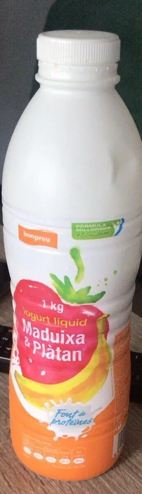 Iogurt líquid maduixa i plàtan