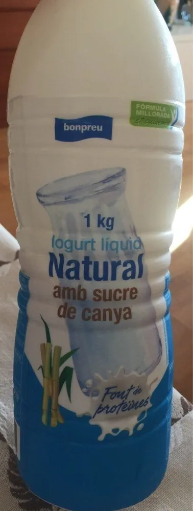 Yogurt líquido natural con azúcar de caña