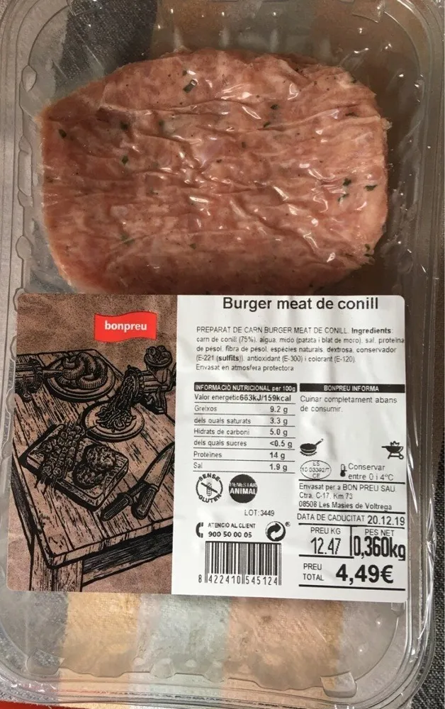 Hamburguesa de conejo