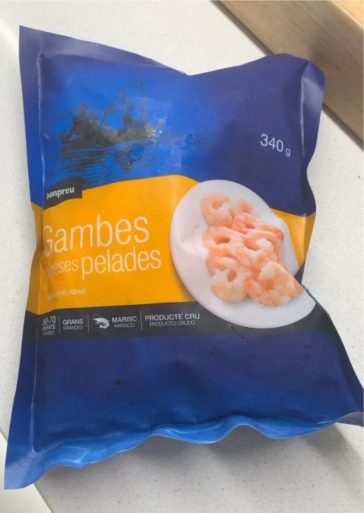 Gambas xineses peladas