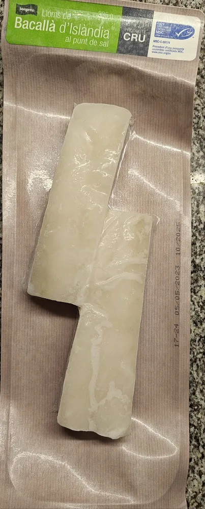 Lomo de bacalao congelado al punto de sal