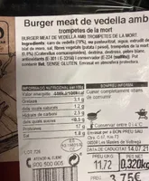 Burger meat de vedella amb trompetes de la mortq