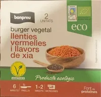 Burger vegetal llentied vermelled i xia