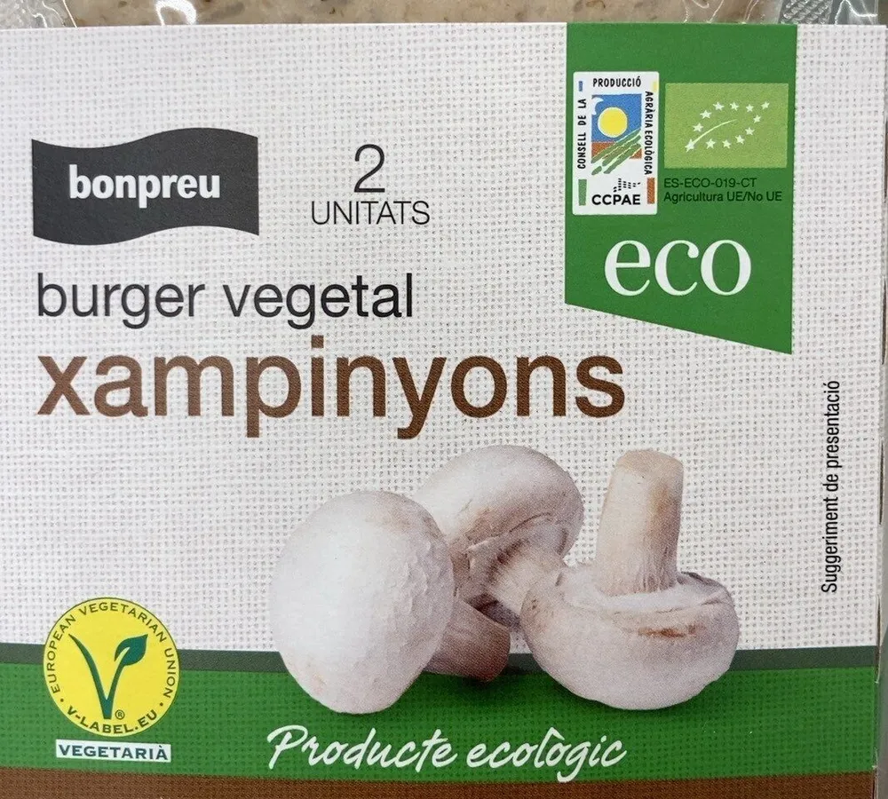 Burger vegetal de champiñones