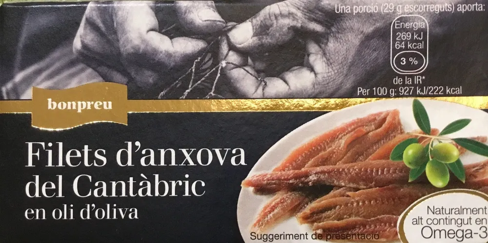 Filets d'anxova del Cantàbric