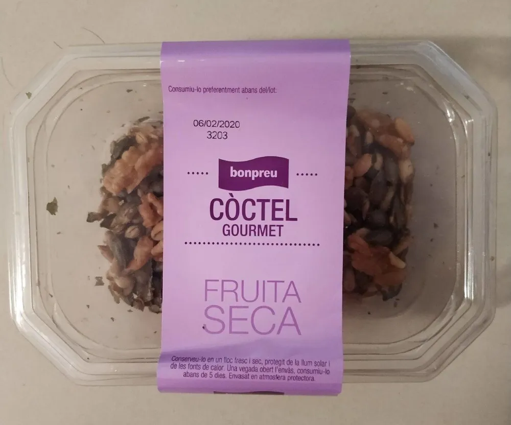 Fruita seca. Còctel gourmet