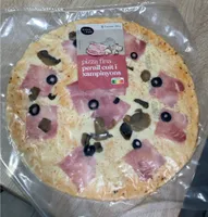Pizza fina pernil cuit i xampinyons