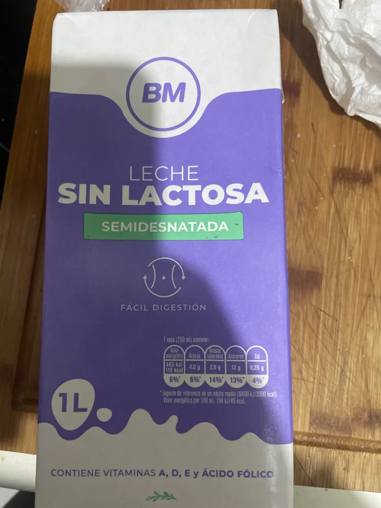 leche sin lactosa