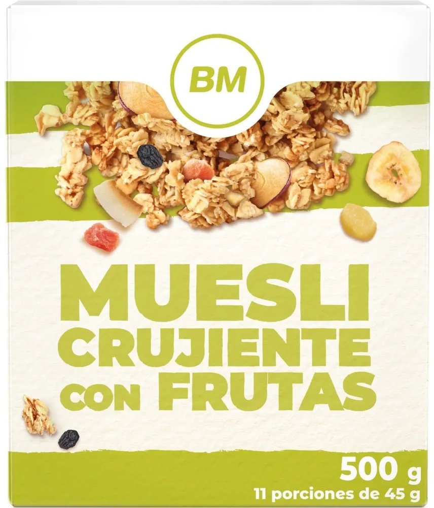 Muesli crujiente con frutas