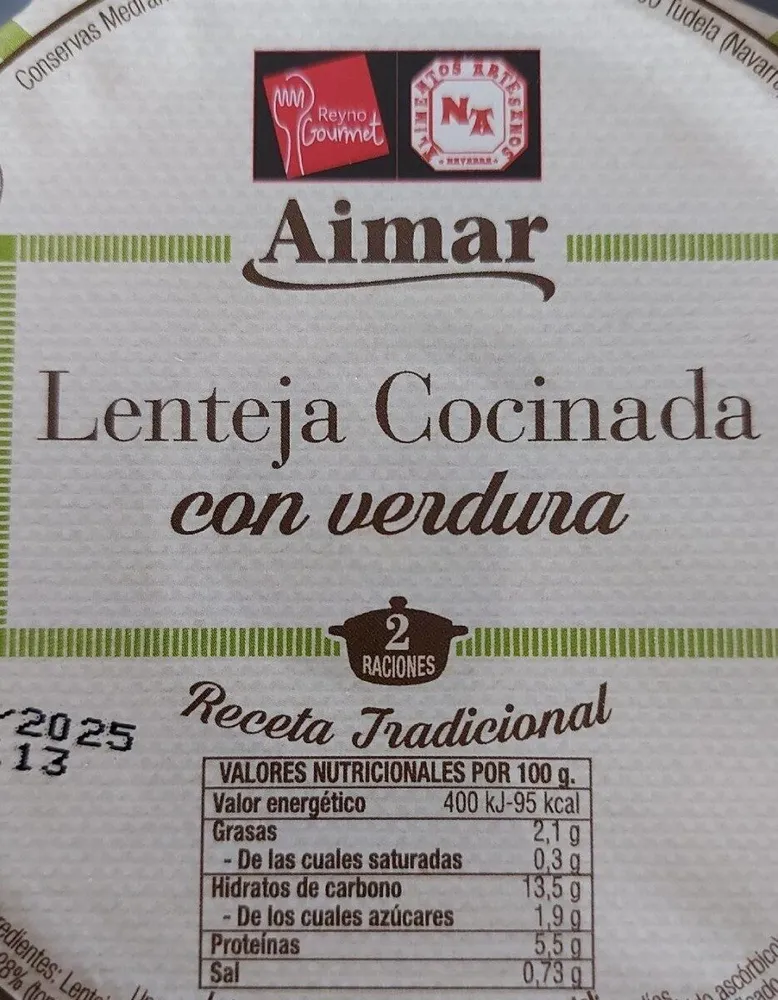 Lenteja cocinada con verduras