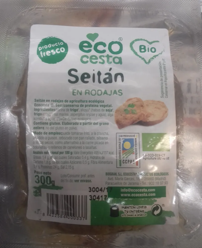 Seitán en rodajas
