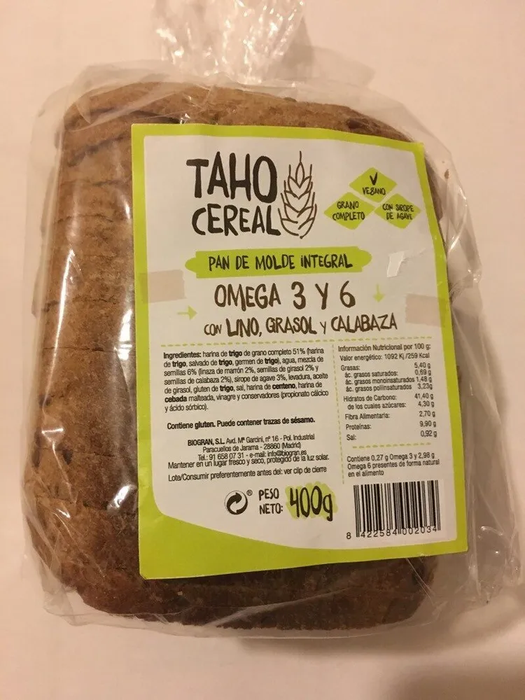 Pan de molde integral