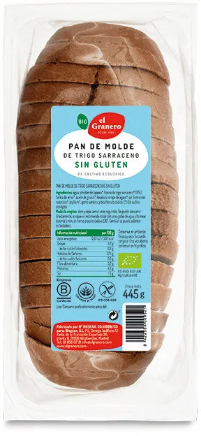 Pan de molde ecológico con trigo sarraceno y sin gluten